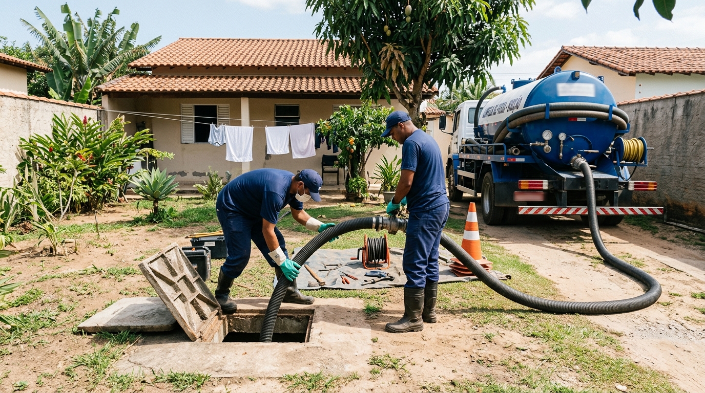 Manutenção de Fossa no Planalto, Cuiabá‑MT